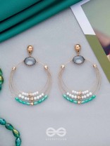 The Lunar Loops- Golden Embellished Earrings