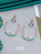 The Lunar Loops- Golden Embellished Earrings