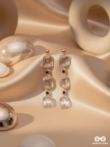 The Charcoal Charm- Golden Embellished Earrings