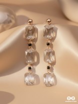 The Charcoal Charm- Golden Embellished Earrings