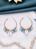 The Bomb'shell'- Golden Embellished Earrings