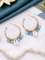 The Bomb'shell'- Golden Embellished Earrings