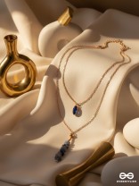 The Rock Candy- Golden Embellished Layered Necklace With Anti-Tarnish Coating