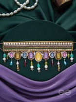 Shikhina- The Bright Lamps- Stones, Sequins & Beads Embroidered Choker Necklace