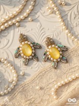 Kamatha- The Turtle Pair- Pearls, Stones & Sequins Embroidered Earrings