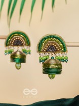 Kaamsya - The Bejeweled Bell - Dabka, Sequins And Beads Hand Embroidered Earrings