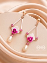 THE PETAL PRISM-  PEARL DROP EARRINGS 