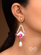 THE PETAL PRISM-  PEARL DROP EARRINGS 