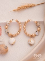 THE HEART-BEACH - GOLDEN EMBELLISHED HOOPS