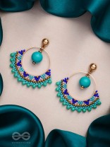 THE BLUE BLINKS - BEADED HOOP EARRINGS