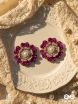 Padmaraga - The Pink Sapphire - Sequins, Beads And Cutdana Hand Embroidered Earrings