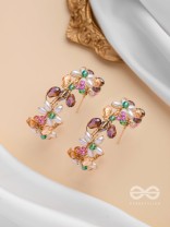 The Multicolored Blossom - Beaded Hoop Earrings