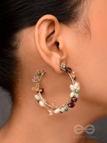 The Multicolored Blossom - Beaded Hoop Earrings