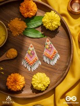 Kavisha - The Masterpiece - Pearls, Sequins And Beads Hand Embroidered Earrings (Multicolor)