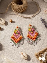 Kavisha - The Masterpiece - Pearls, Sequins And Beads Hand Embroidered Earrings (Multicolor)