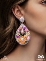 Anahata - The Harmonious Elegance - Sequins, Cutdana And Resham Hand Embroidered Earrings