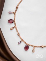 Dynamic Drizzling Wine - Classy Contemporary Necklace With Anti-Tarnish Coating 