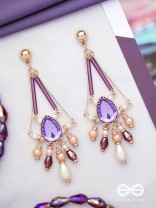THE PASSIONATE PURPLE - EMBELLISHED DROP EARRINGS 