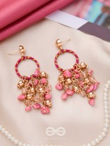 THE FUCHSIA GARDEN - WRAPPED WITH SILK THREAD DROP EARRINGS
