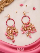 THE FUCHSIA GARDEN - WRAPPED WITH SILK THREAD DROP EARRINGS