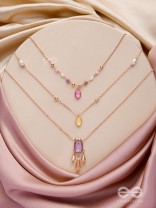 The Ravishing Rhinestones - Golden Multilayer Neckpiece With Anti-Tarnish Coating