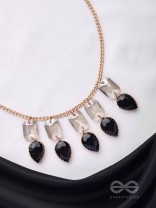 The Shadowed Nights -Golden Statement Neckpiece With Anti-Tarnish Coating 