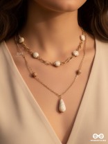 Sea Life Splendor - Statementtwo Layered Necklace With Anti-Tarnish Coating 