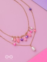 Whimsy Wonderland Waves - Cute Multilayered Neckpiece With Anti-Tarnish Coating 