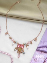 The Droplets Of Glamour - Golden Embellished Neckpiece With Anti-Tarnish Coating