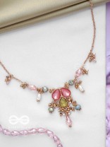 The Droplets Of Glamour - Golden Embellished Neckpiece With Anti-Tarnish Coating