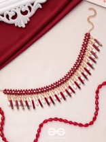 Sadhya - The Stellar Reflections - Golden Embellished Hand Embroidered Neckpiece With Anti-Tarnish Coating 