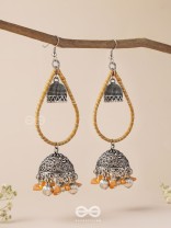 THE SUNLIT DROPS  - OXIDISED EMBELLISHED EARRINGS