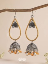 THE SUNLIT DROPS  - OXIDISED EMBELLISHED EARRINGS