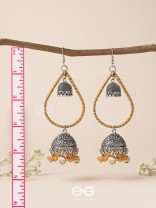 THE SUNLIT DROPS  - OXIDISED EMBELLISHED EARRINGS