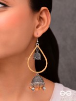 THE SUNLIT DROPS  - OXIDISED EMBELLISHED EARRINGS
