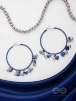 THE SAPHIRE THREADS - WRAPPED WITH SILK THREAD HOOP EARRINGS