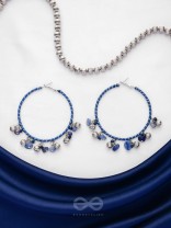 THE SAPHIRE THREADS - WRAPPED WITH SILK THREAD HOOP EARRINGS