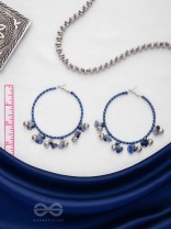 THE SAPHIRE THREADS - WRAPPED WITH SILK THREAD HOOP EARRINGS