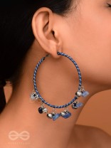 THE SAPHIRE THREADS - WRAPPED WITH SILK THREAD HOOP EARRINGS