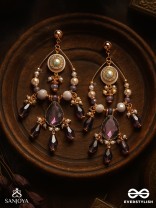 Pratihata - The Sangria Chandeliers - Statement Golden Embellished Earrings