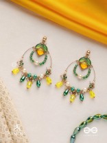 Dvyaha - The Shimmering Fiesta - Statement Golden Embellished Earrings 