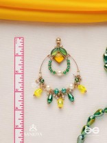 Dvyaha - The Shimmering Fiesta - Statement Golden Embellished Earrings 