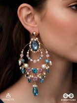 Abhram - The Shimmering Sky - Statement Golden Embellished Earrings 