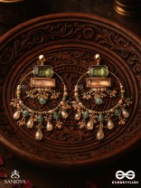 Abhivivas - The Shining Beauties - Statement Golden Embellished Earrings 