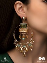 Abhivivas - The Shining Beauties - Statement Golden Embellished Earrings 
