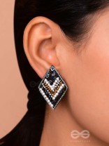 Anavila - The Night's Symphony - Sequins, Cutdana And Beads Hand Embroidered Stud Earrings (Black)