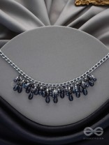 THE CHARMING NIGHTS- BLACK AND SILVER DROP NECKPIECE