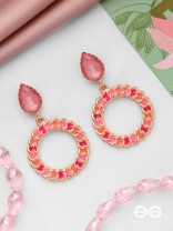 PINK OPULENCE - PEAR GEMSTONE DROP EARRINGS