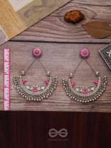 MYSTICAL PEACOCKS IN PINK - EMBELLISHED OXIDISED EARRINGS