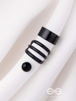 THE PERFECT TRIO - TWO EARCUFF & ONE STUD (ONE EAR) (BLACK)